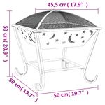 Casa si Gradina - Termice - Sobe, Seminee si accesorii - Seminee - Vatra de foc cu vatrai, 50 cm, otel, XXL - Infinity.ro
