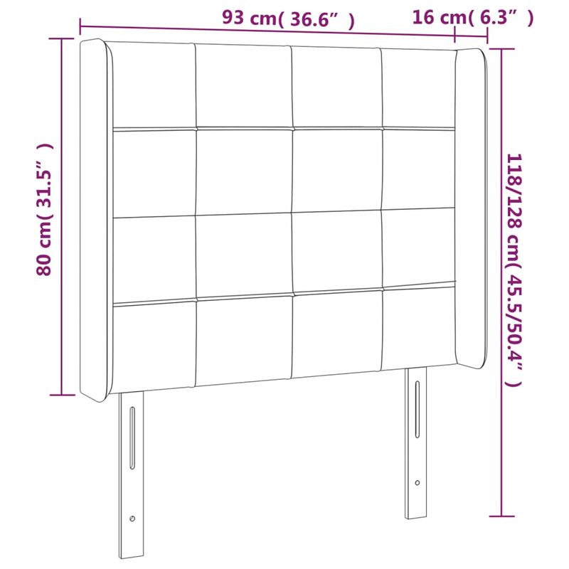 Casa si Gradina - Mobilier - Paturi si accesorii - Accesorii paturi - Tablie de pat cu LED, verde inchis, 93x16x118/128cm, catifea - Infinity.ro