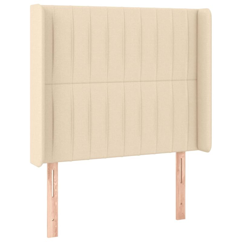 Casa si Gradina - Mobilier - Paturi si accesorii - Accesorii paturi - Tablie de pat cu LED, crem, 93x16x118/128 cm, textil - Infinity.ro
