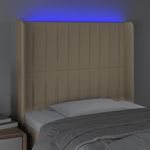 Casa si Gradina - Mobilier - Paturi si accesorii - Accesorii paturi - Tablie de pat cu LED, crem, 93x16x118/128 cm, textil - Infinity.ro