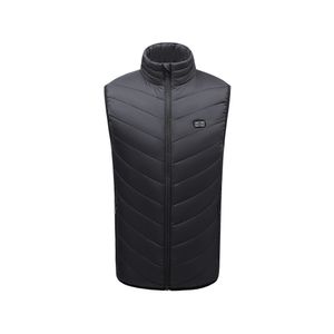 Vesta incalzita fata si spate SELECTIV, cipsir, cu fir usb, incalzeste 11 zone ale corpului, culuare neagra, marime L
