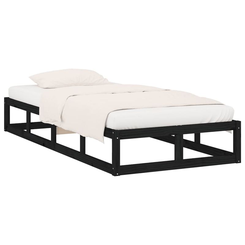 Casa si Gradina - Mobilier - Paturi si accesorii - Paturi - Cadru de pat, negru, 90x200 cm, lemn masiv - Infinity.ro