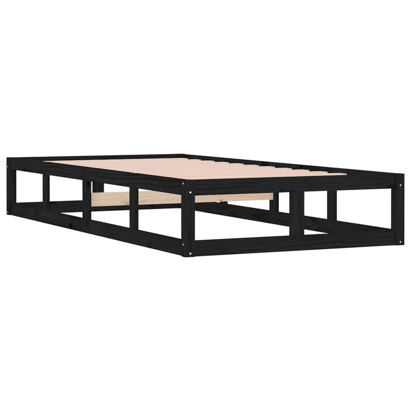 Casa si Gradina - Mobilier - Paturi si accesorii - Paturi - Cadru de pat, negru, 90x200 cm, lemn masiv - Infinity.ro