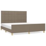 Casa si Gradina - Mobilier - Paturi si accesorii - Paturi - Cadru de pat cu tablie, gri taupe, 160x200 cm, textil - Infinity.ro