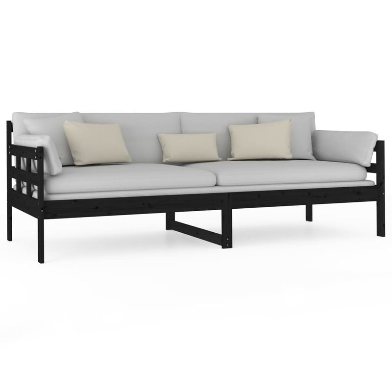 Casa si Gradina - Mobilier - Paturi si accesorii - Paturi - Pat de zi, negru, 80x200 cm, lemn masiv de pin - Infinity.ro