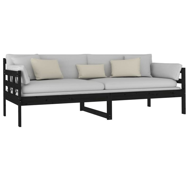 Casa si Gradina - Mobilier - Paturi si accesorii - Paturi - Pat de zi, negru, 80x200 cm, lemn masiv de pin - Infinity.ro