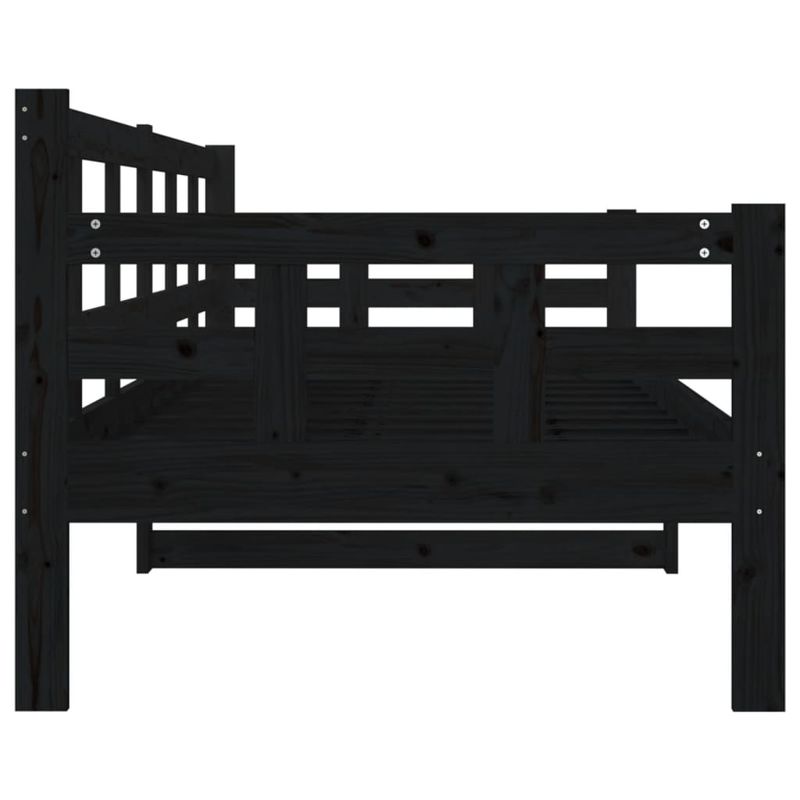 Casa si Gradina - Mobilier - Paturi si accesorii - Paturi - Pat de zi, negru, 80x200 cm, lemn masiv de pin - Infinity.ro