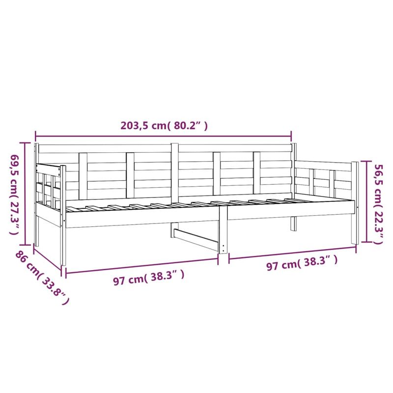 Casa si Gradina - Mobilier - Paturi si accesorii - Paturi - Pat de zi, negru, 80x200 cm, lemn masiv de pin - Infinity.ro