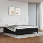 Casa si Gradina - Mobilier - Paturi si accesorii - Paturi - Cadru de pat box spring, negru, 160x200 cm, piele ecologica, înălțime 25 cm - Infinity.ro