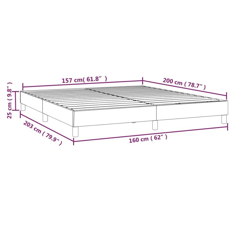 Casa si Gradina - Mobilier - Paturi si accesorii - Paturi - Cadru de pat box spring, negru, 160x200 cm, piele ecologica, înălțime 25 cm - Infinity.ro