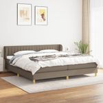 Casa si Gradina - Mobilier - Paturi si accesorii - Paturi - Pat box spring cu saltea, gri taupe, 200x200 cm, textil - Infinity.ro