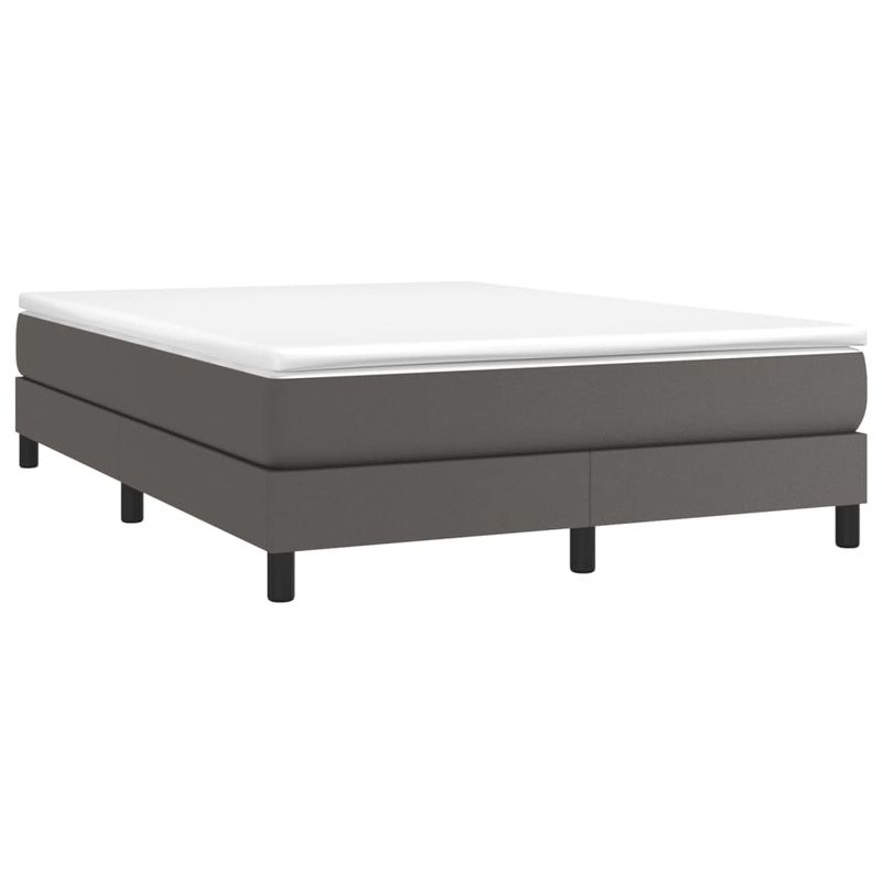 Casa si Gradina - Mobilier - Paturi si accesorii - Paturi - Cadru de pat box spring, gri, 140x200 cm, piele ecologica - Infinity.ro