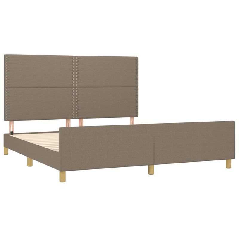 Casa si Gradina - Mobilier - Paturi si accesorii - Paturi - Cadru de pat cu tablie, gri taupe, 180x200 cm, textil - Infinity.ro