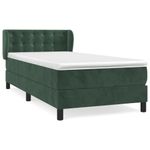 Casa si Gradina - Mobilier - Paturi si accesorii - Paturi - Pat box spring cu saltea, verde inchis, 80x200 cm, catifea - Infinity.ro