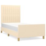 Casa si Gradina - Mobilier - Paturi si accesorii - Paturi - Cadru de pat cu tablie, crem, 90x200 cm, textil - Infinity.ro