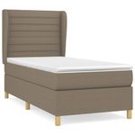 Casa si Gradina - Mobilier - Paturi si accesorii - Paturi - Pat box spring cu saltea, gri taupe, 90x200 cm, textil - Infinity.ro