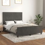 Casa si Gradina - Mobilier - Paturi si accesorii - Paturi - Cadru de pat cu tablie, gri inchis, 140x190 cm, catifea - Infinity.ro