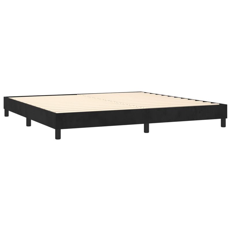 Casa si Gradina - Mobilier - Paturi si accesorii - Paturi - Pat box spring cu saltea, negru, 200x200 cm, catifea - Infinity.ro