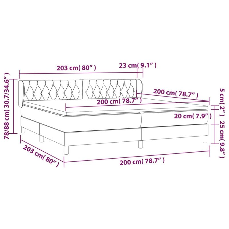 Casa si Gradina - Mobilier - Paturi si accesorii - Paturi - Pat box spring cu saltea, negru, 200x200 cm, catifea - Infinity.ro