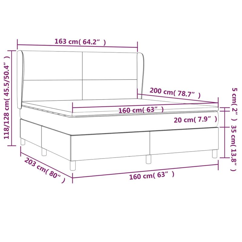 Casa si Gradina - Mobilier - Paturi si accesorii - Paturi - Pat box spring cu saltea, roz, 160x200 cm, catifea - Infinity.ro