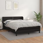 Casa si Gradina - Mobilier - Paturi si accesorii - Paturi - Pat box spring cu saltea, negru, 140x200 cm, piele ecologica - Infinity.ro