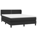 Casa si Gradina - Mobilier - Paturi si accesorii - Paturi - Pat box spring cu saltea, negru, 140x200 cm, piele ecologica - Infinity.ro