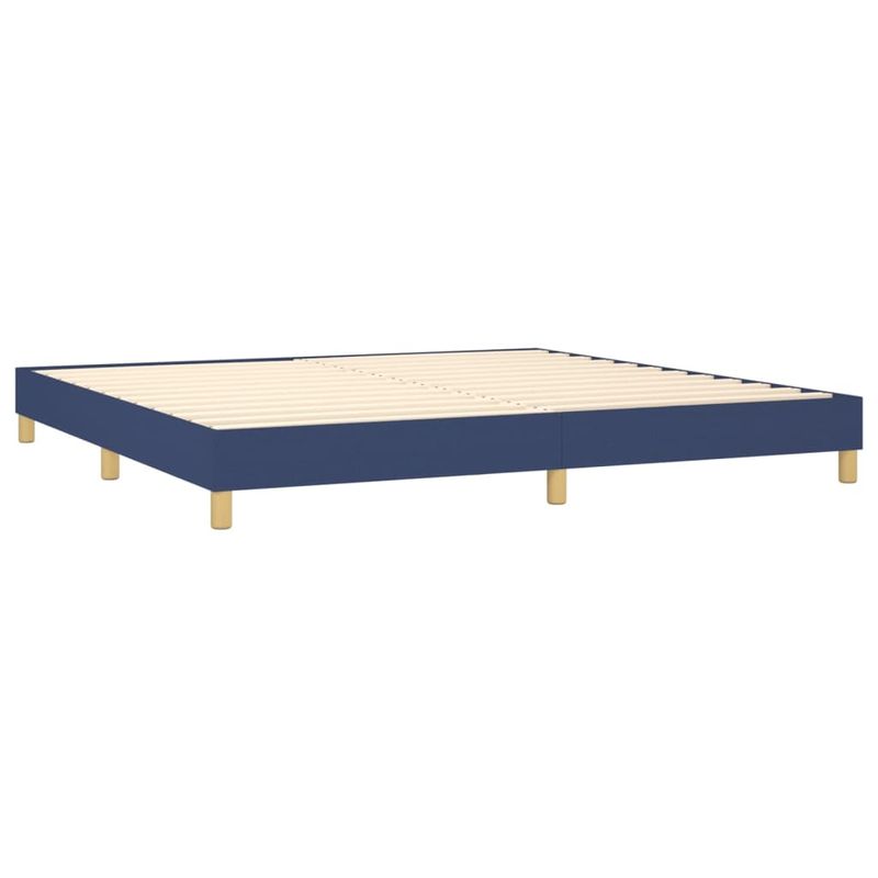 Casa si Gradina - Mobilier - Paturi si accesorii - Paturi - Pat box spring cu saltea, albastru, 200x200 cm, textil - Infinity.ro