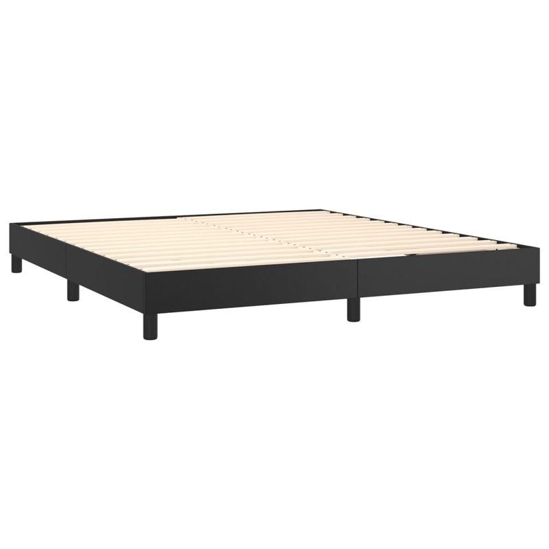Casa si Gradina - Mobilier - Paturi si accesorii - Paturi - Pat box spring cu saltea, negru, 180x200 cm, piele ecologica - Infinity.ro