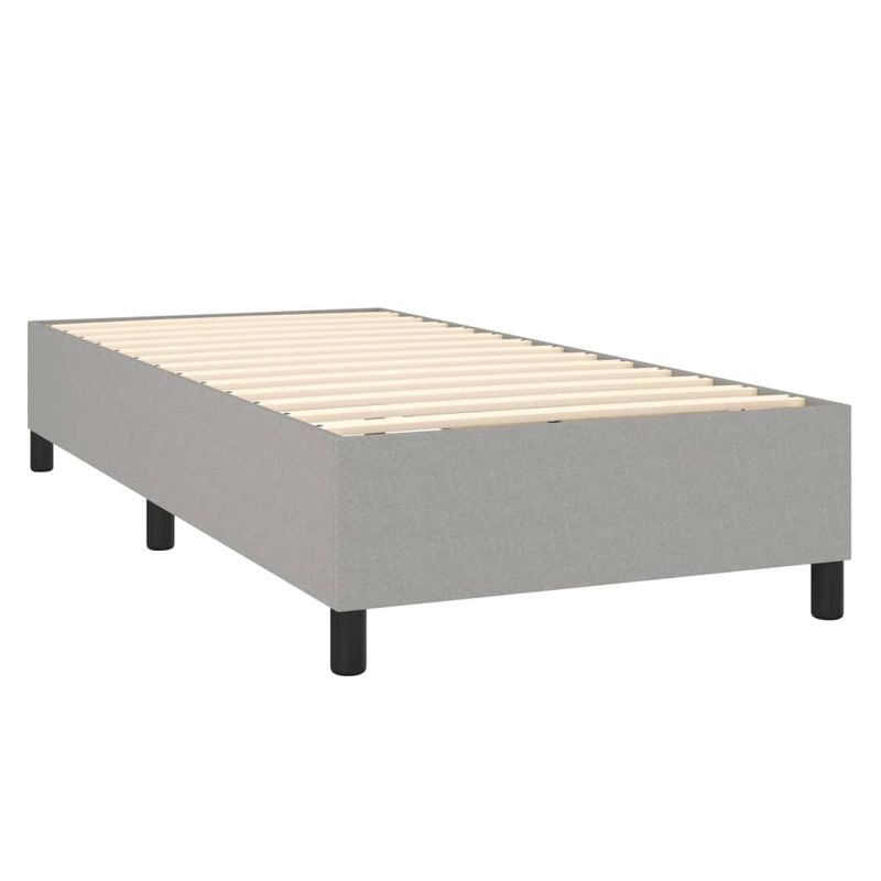 Casa si Gradina - Mobilier - Paturi si accesorii - Paturi - Pat box spring cu saltea, gri deschis, 90x200 cm, textil - Infinity.ro