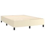 Casa si Gradina - Mobilier - Paturi si accesorii - Paturi - Pat box spring cu saltea, crem, 140x190 cm, piele ecologica - Infinity.ro