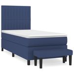 Casa si Gradina - Mobilier - Paturi si accesorii - Paturi - Pat box spring cu saltea, albastru, 90x200 cm, textil - Infinity.ro