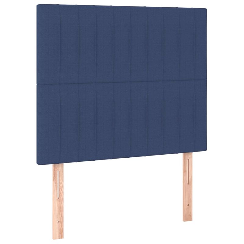 Casa si Gradina - Mobilier - Paturi si accesorii - Paturi - Pat box spring cu saltea, albastru, 90x200 cm, textil - Infinity.ro