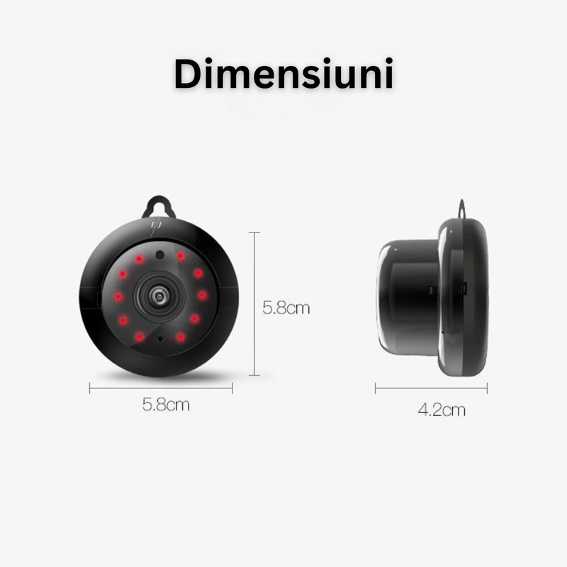 Laptop, Telefoane si Tablete - Wearables si gadgeturi - Gadgeturi - Dispozitive spionaj - Mini camera ascunsa cu infrarosu WiFi, HD, night vision, neagra - V380 - Infinity.ro