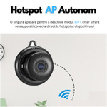 Laptop, Telefoane si Tablete - Wearables si gadgeturi - Gadgeturi - Dispozitive spionaj - Mini camera ascunsa cu infrarosu WiFi, HD, night vision, neagra - V380 - Infinity.ro