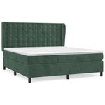 Casa si Gradina - Mobilier - Paturi si accesorii - Paturi - Pat box spring cu saltea, verde inchis, 160x200 cm, catifea - Infinity.ro