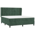 Casa si Gradina - Mobilier - Paturi si accesorii - Paturi - Pat box spring cu saltea, verde inchis, 160x200 cm, catifea - Infinity.ro