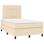 Casa si Gradina - Mobilier - Paturi si accesorii - Paturi - Pat cu arcuri, saltea si LED, crem, 120x200 cm, textil - Infinity.ro