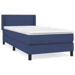 Casa si Gradina - Mobilier - Paturi si accesorii - Paturi - Pat box spring cu saltea, albastru, 90x200 cm, textil - Infinity.ro
