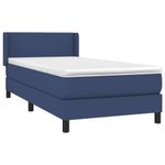 Casa si Gradina - Mobilier - Paturi si accesorii - Paturi - Pat box spring cu saltea, albastru, 90x200 cm, textil - Infinity.ro