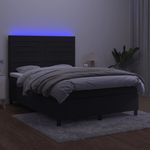 Casa si Gradina - Mobilier - Paturi si accesorii - Paturi - Pat cu arcuri, saltea si LED, negru, 140x200 cm, catifea - Infinity.ro
