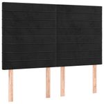 Casa si Gradina - Mobilier - Paturi si accesorii - Paturi - Pat cu arcuri, saltea si LED, negru, 140x200 cm, catifea - Infinity.ro