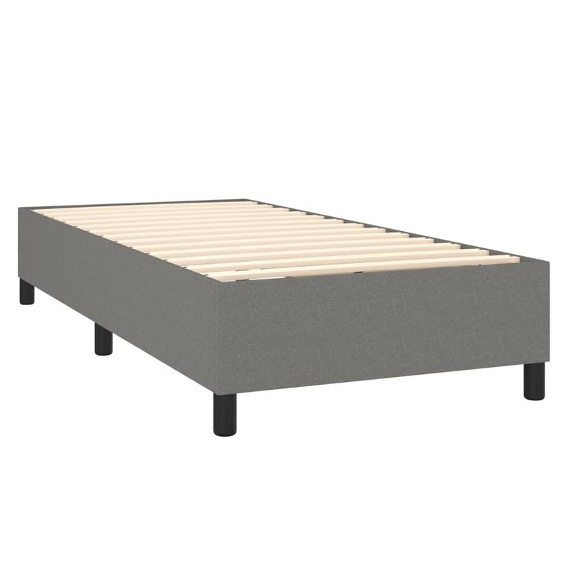Casa si Gradina - Mobilier - Paturi si accesorii - Paturi - Pat box spring cu saltea, gri inchis, 100x200 cm, textil - Infinity.ro