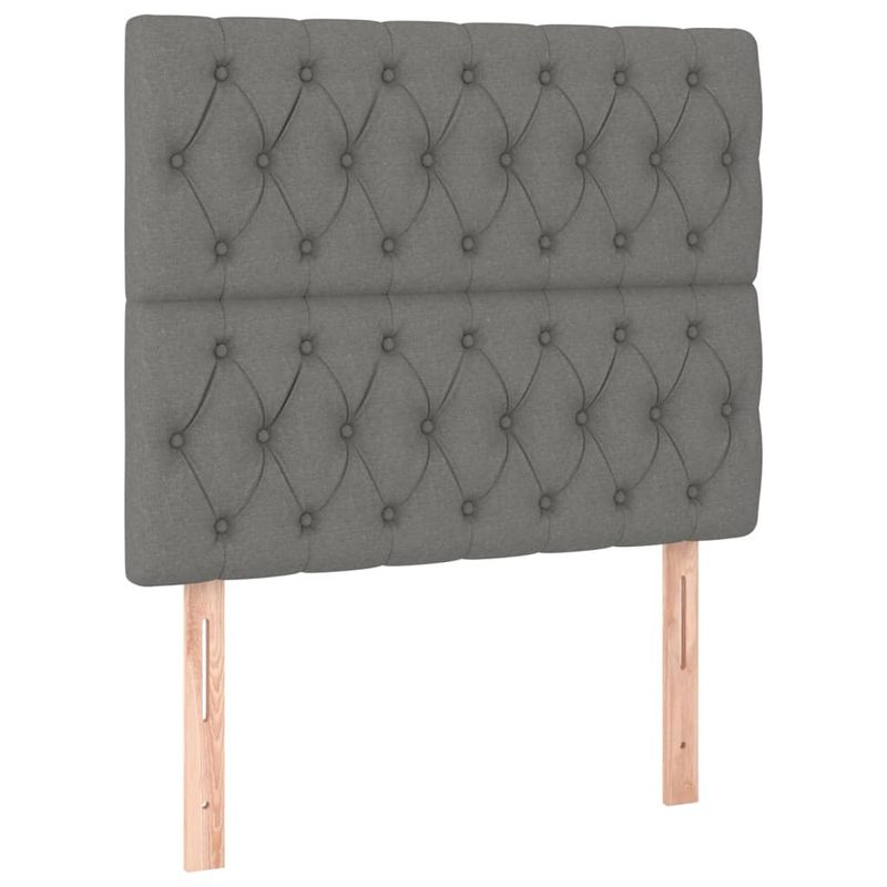 Casa si Gradina - Mobilier - Paturi si accesorii - Paturi - Pat box spring cu saltea, gri inchis, 100x200 cm, textil - Infinity.ro