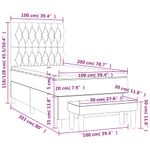 Casa si Gradina - Mobilier - Paturi si accesorii - Paturi - Pat box spring cu saltea, gri inchis, 100x200 cm, textil - Infinity.ro
