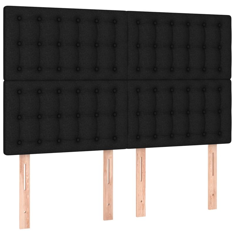 Casa si Gradina - Mobilier - Paturi si accesorii - Paturi - Pat box spring cu saltea, negru, 140x190 cm, textil - Infinity.ro