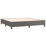 Casa si Gradina - Mobilier - Paturi si accesorii - Paturi - Pat box spring cu saltea, gri, 200x200 cm, piele ecologica - Infinity.ro