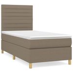 Casa si Gradina - Mobilier - Paturi si accesorii - Paturi - Pat box spring cu saltea, gri taupe, 90x190 cm, textil - Infinity.ro