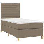 Casa si Gradina - Mobilier - Paturi si accesorii - Paturi - Pat box spring cu saltea, gri taupe, 90x190 cm, textil - Infinity.ro