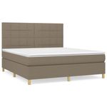 Casa si Gradina - Mobilier - Paturi si accesorii - Paturi - Pat continental cu saltea, gri taupe, 180x200 cm, textil - Infinity.ro