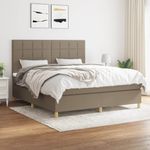 Casa si Gradina - Mobilier - Paturi si accesorii - Paturi - Pat continental cu saltea, gri taupe, 180x200 cm, textil - Infinity.ro
